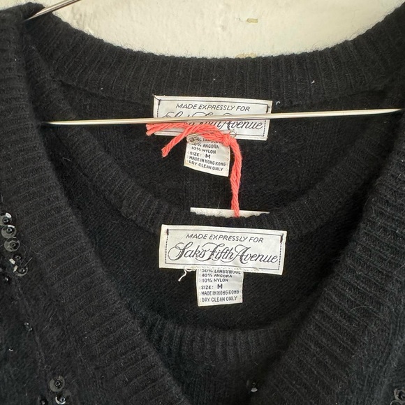 Vintage 80s Saks Fifth Avenue Sweater Set / Tank and Cardigan - Picture 7 of 8
